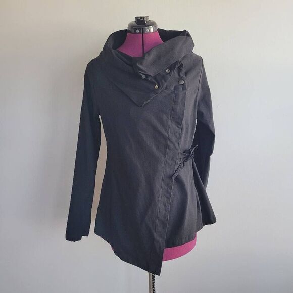 asymmetrical black techwear inspired jacket minimalist y3k goth modern - Picture 1 of 16